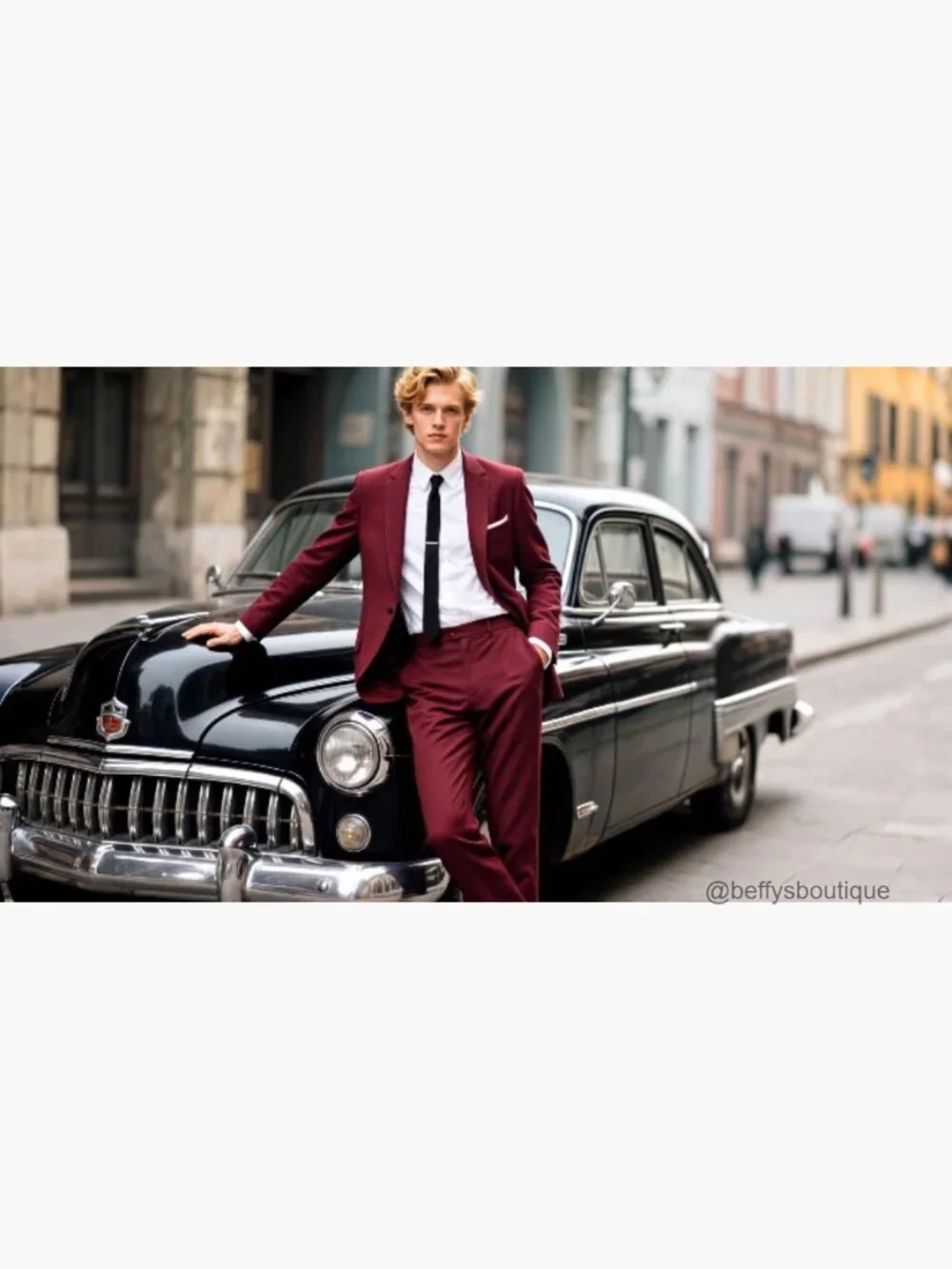 3-Piece Regular Fit Suit Set with Blazer Vest Pants Formal Wedding Prom - Picture 7 of 7